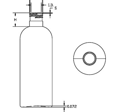 300ML WHITE BOSTON ROUND HDPE WITH 24-415 NECK FINISH