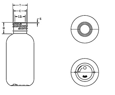 2OZ WHITE BOSTON ROUND LDPE WITH 20-410 NECK FINISH