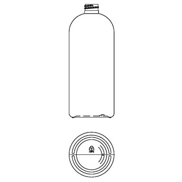 1LITER WHITE BOSTON ROUND HDPE WITH 28-410 NECK FINISH
