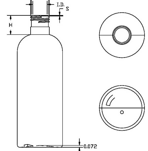 300ML WHITE BOSTON ROUND HDPE WITH 24-415 NECK FINISH