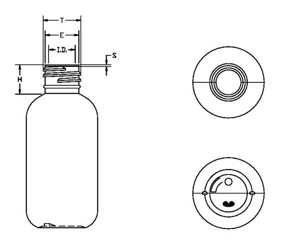 2OZ WHITE BOSTON ROUND LDPE WITH 20-410 NECK FINISH