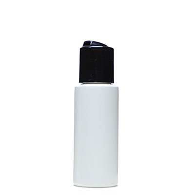 2OZ WHITE CYLINDER ROUND PLASTIC BOTTLE - 24-410 NECK-detail image