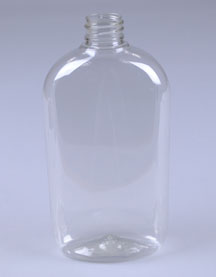 16OZ CLEAR DOMED OVAL PET WITH 28-410 NECK FINISH
