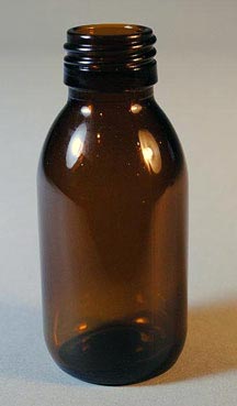 90ML AMBER SYRUP ROUND GLASS - 28MM NECK