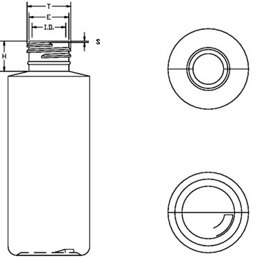 2.5OZ NATURAL STYLELINE CYLINDER HDPE WITH 24-410 NECK FINISH