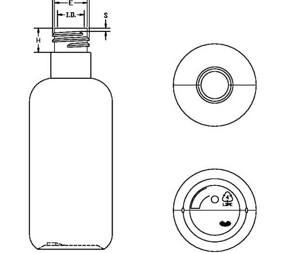 4OZ WHITE BOSTON ROUND LDPE WITH 20-410 NECK FINISH