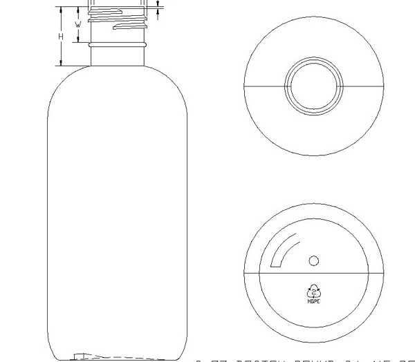 8OZ WHITE BOSTON ROUND HDPE WITH 24-415 NECK FINISH