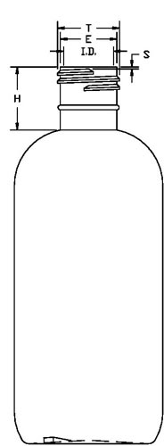 8OZ WHITE REMOVER BOSTON ROUND HDPE WITH 24-415 NECK FINISH