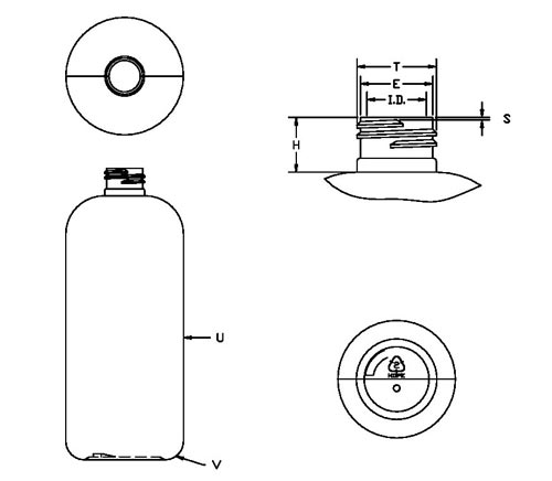 500ML WHITE TALL BOSTON ROUND HDPE WITH 24-410 NECK FINISH