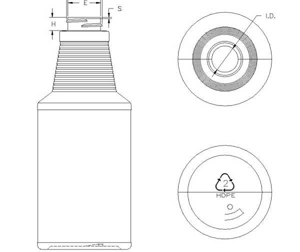 16OZ WHITE CARAFE ROUND HDPE WITH 28-400 NECK FINISH