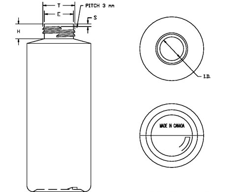 6OZ WHITE CYLINDER WITH 24MM NECK