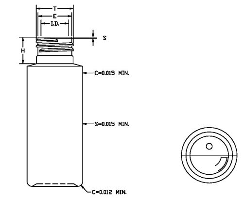 2OZ WHITE CYLINDER HDPE WITH 24-410 NECK FINISH