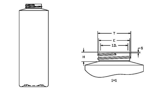 500ML WHITE CYLINDER HDPE WITH 38-400 NECK FINISH