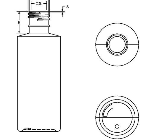 4OZ WHITE CYLINDER HDPE WITH 22-415 NECK FINISH