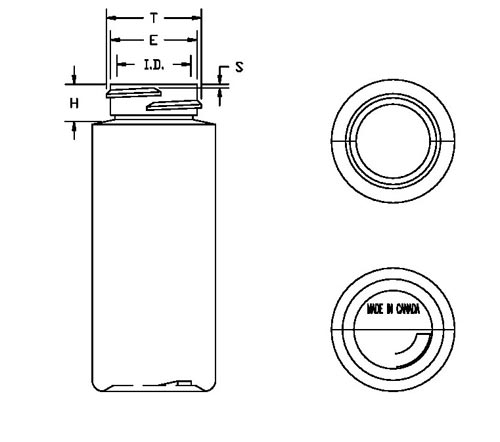 2OZ WHITE CYLINDER LDPE WITH 28-400 NECK FINISH