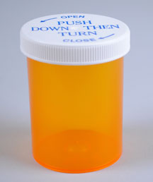 30DRAM AMBER TAKE-HOME VIAL WITH CRC ROUND PS/PP WITH 38MM NECK