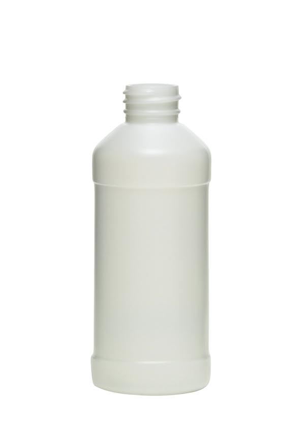 8OZ NATURAL MODERN ROUND HDPE WITH 28-410 NECK FINISH