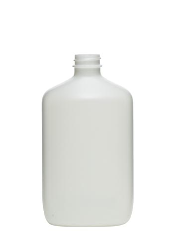 16OZ NATURAL SHELFLINE OBLONG HDPE WITH 28-400 NECK FINISH