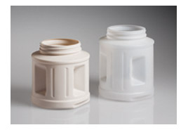 2500CC WHITE GET-A-GRIP HANDLED CANISTER SQUARE HDPE WITH 110-400 NECK FINISH