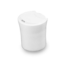 24-415 WHITE SMOOTH SIDE DISPENSING EMPRESS DISC TOP CAP - 0.115" X 0.310" ORIFICE