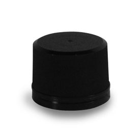 33MM BLACK SMOOTH SIDE SMOOTH TOP PLASTIC TAMPER EVIDENT CAP
