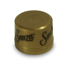 33MM GOLD SMOOTH SIDE SMOOTH TOP PLASTIC TAMPER EVIDENT CAP