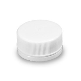38MM WHITE RIB SIDE MATTE TOP PLASTIC TAMPER EVIDENT CAP