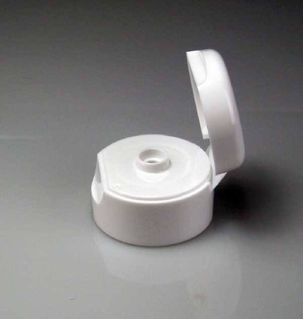 22-400 WHITE SMOOTH SIDE SMOOTH TOP PLASTIC FLIP TOP DISPENSING CAP