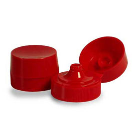 33-400 RED RIB SIDE MATTE TOP DISPENSING FLIP TOP CAP - 0.250" ORIFICE