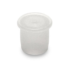 20MM CLEAR LDPE FLAT TOP STRAIGHT SHANK DISPENSING PLUG - 0.052" ORIFICE