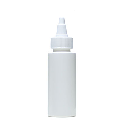 2OZ WHITE CYLINDER ROUND PLASTIC BOTTLE - 24-410 NECK-detail image