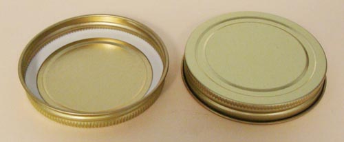 77-400 THREADS, KNURLS, & CURL TIN-PLATE STEEL METAL CONTINUOUS THREAD (CT) CAP WITH PLASTISOL LINER