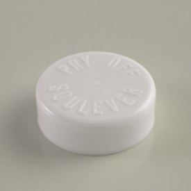 21MM WHITE SMOOTH SIDE TEXT TOP PE SNAP-ON SPECIALTY CLOSURE