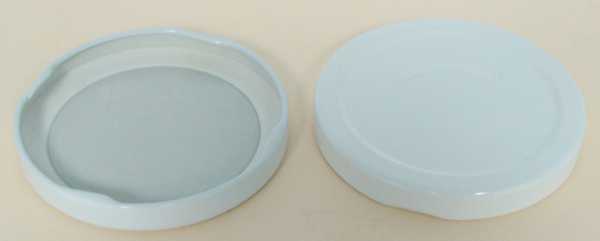 53-2020 WHITE TIN-PLATE STEEL METAL LUG / TWIST CAP WITH PLASTISOL LINER