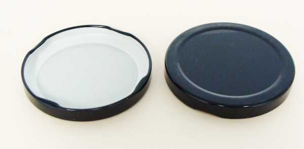 63-2030 BLACK TIN-PLATE STEEL METAL LUG / TWIST CAP WITH PLASTISOL LINER