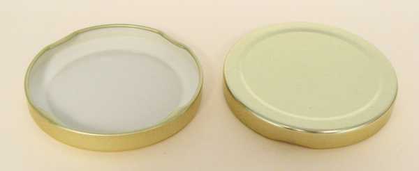 63-2030 WHITE TIN-PLATE STEEL METAL LUG / TWIST CLOSURE WITH PLASTISOL LINER