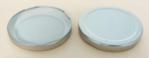 63-2030 CLEAR TIN-PLATE STEEL METAL LUG / TWIST CLOSURE WITH PLASTISOL LINER