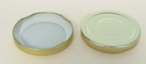 63-2030 WHITE TIN-PLATE STEEL METAL LUG / TWIST CLOSURE WITH PLASTISOL LINER