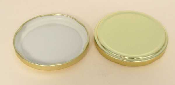 82-2040 WHITE TIN-PLATE STEEL METAL LUG / TWIST CLOSURE WITH PLASTISOL LINER