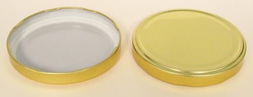 110-2070 WHITE TIN-PLATE STEEL METAL LUG / TWIST CLOSURE WITH PLASTISOL LINER