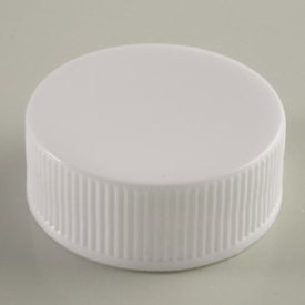 28-400 WHITE RIB SIDE MATTE TOP SHORT SKIRT PLASTIC CT CAP