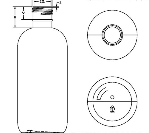 8OZ WHITE BOSTON ROUND HDPE WITH 24-415 NECK FINISH