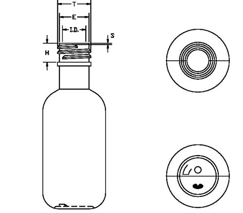 2OZ WHITE BOSTON ROUND LDPE WITH 20-410 NECK FINISH