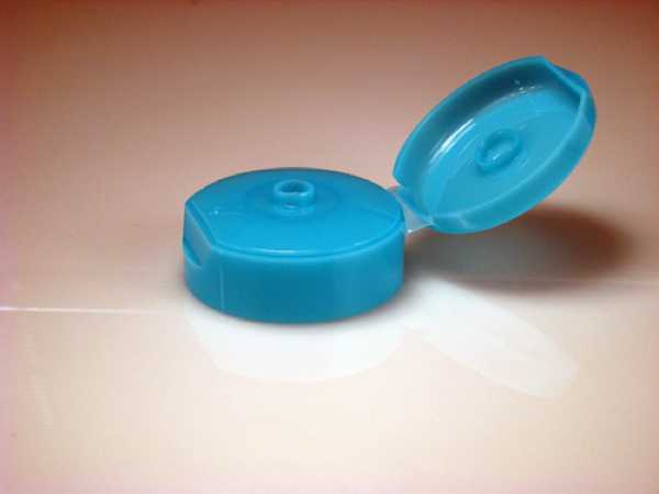 22-400 TEAL SMOOTH SIDE SMOOTH TOP PLASTIC FLIP TOP DISPENSING CAP WITH .125" ORIFICE
