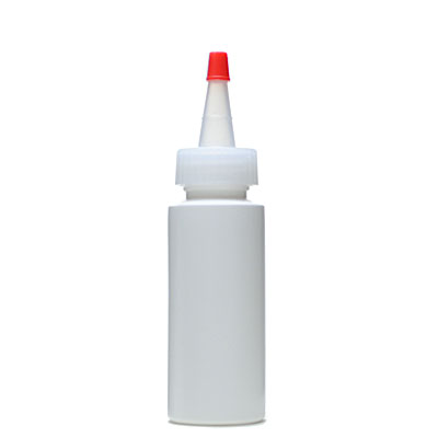 2OZ WHITE CYLINDER ROUND PLASTIC BOTTLE - 24-410 NECK-detail image