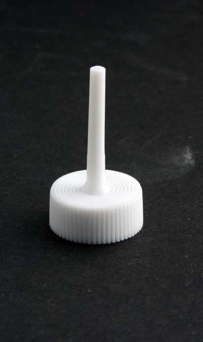  WHITE RIB SIDE #28 TUBE NECK TOP SEAL OPEN SPOUT CLOSURE (0.060" ORIFICE)