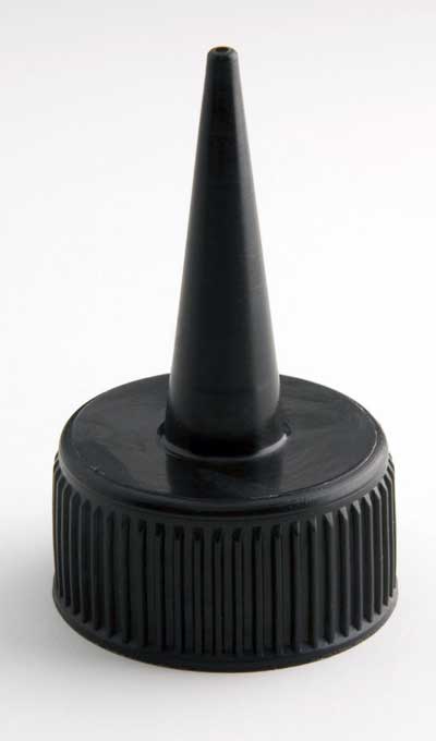 24-410 BLACK RIB SIDE SIDE SEAL OPEN SPOUT CLOSURE (0.042" ORIFICE)
