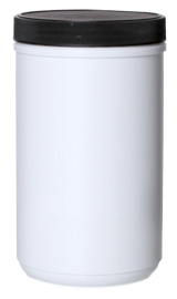46OZ WHITE CANISTER ROUND HDPE WITH 100MM NECK