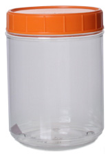 64OZ WHITE CANISTER ROUND PET WITH 120MM NECK