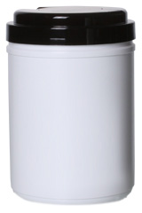 70OZ WHITE CANISTER-TOWEL WIPE SNPT ROUND HDPE WITH 120MM NECK